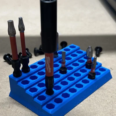 Khay 3D đựng mũi khoan, đầu vít 1/4 inch gọn gàng (45 vị trí)