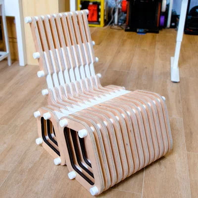 Sillón tham số cắt laser + in 3D