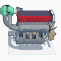 Mô hình động cơ 4 xi-lanh tăng áp (I4 Turbocharged Engine) in 3D - Thumbnail 1