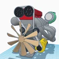 Mô hình động cơ 4 xi-lanh tăng áp (I4 Turbocharged Engine) in 3D - Thumbnail 2