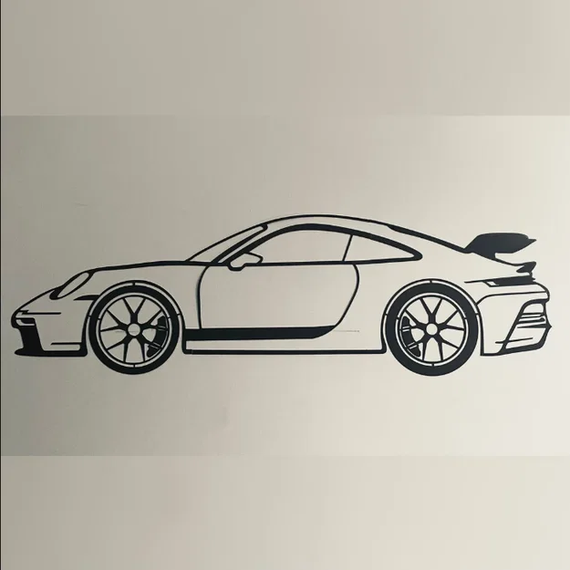 Tranh treo tường 3D Porsche 911 GT3 RS Line Art độc đáo - Image 1