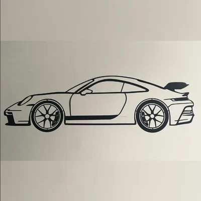 Tranh treo tường 3D Porsche 911 GT3 RS Line Art độc đáo