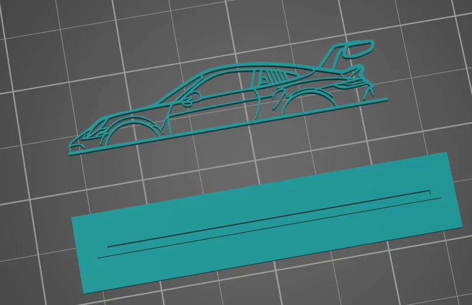 Mô hình trang trí để bàn Porsche 911 992 GT3RS Silhouette (File 3D) - Image 1