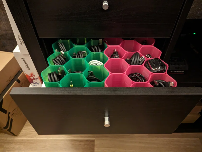IKEA Kallax Drawer Cable Organizer Honeycomb – Khay tổ ong sắp xếp dây cáp - Image 1