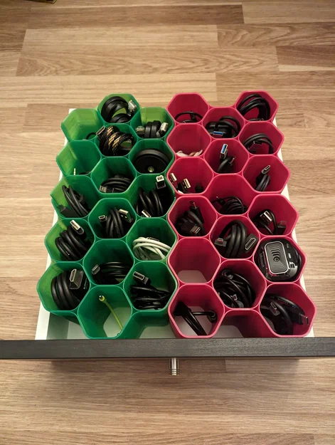 IKEA Kallax Drawer Cable Organizer Honeycomb – Khay tổ ong sắp xếp dây cáp - Image 2