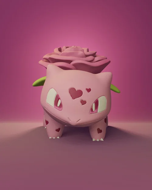 Mô hình 3D Bulbasaur hoa hồng cực đáng yêu làm quà Valentine - Image 1