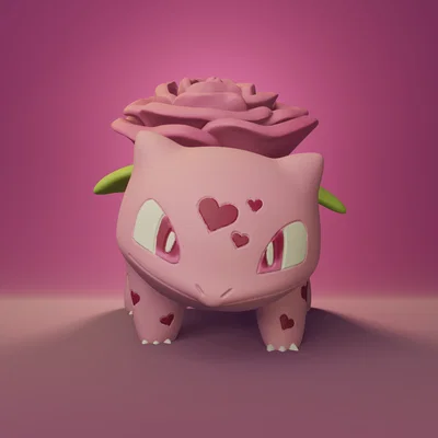 Mô hình 3D Bulbasaur hoa hồng cực đáng yêu làm quà Valentine