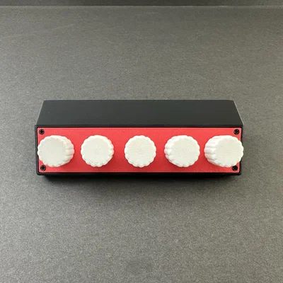 Case in 3D cho DeeJ Volume Mixer (5 núm EC11 + Arduino Pro Micro)