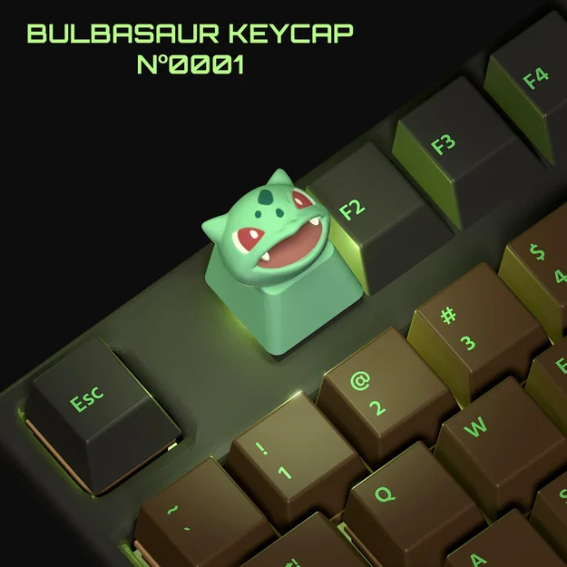Nút Bàn Phím Bulbasaur (Bulbasaur Keycap) - Phụ Kiện Độc Đáo Cho Game Thủ - Image 1