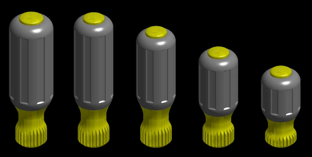 Tay cầm tua vít/dụng cụ 2 mảnh kiểu Klein dạng tham số (SCAD) - Image 1