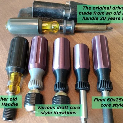 Tay cầm tua vít/dụng cụ 2 mảnh kiểu Klein dạng tham số (SCAD)