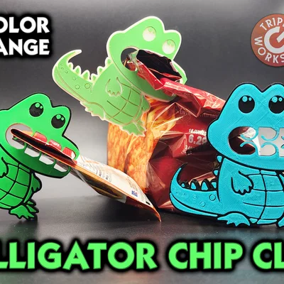 Kẹp miệng túi 3D hình cá sấu ngộ nghĩnh (Alligator Chip Clip)