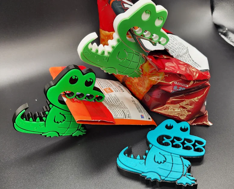 Kẹp miệng túi 3D hình cá sấu ngộ nghĩnh (Alligator Chip Clip) - Image 2
