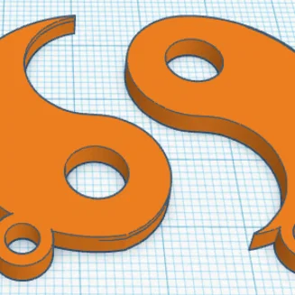 Móc khóa đôi Âm Dương (Yin Yang) - Mẫu in 3D ý nghĩa cho cặp đôi