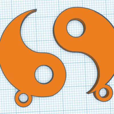 Móc khóa đôi Âm Dương (Yin Yang) - Mẫu in 3D ý nghĩa cho cặp đôi