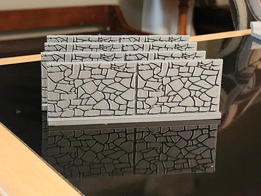 Mô hình tường đá 28mm không cần support cho game bàn cờ tabletop - Image 1