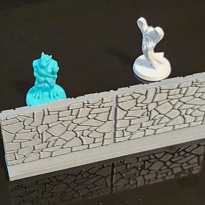Mô hình tường đá 28mm không cần support cho game bàn cờ tabletop