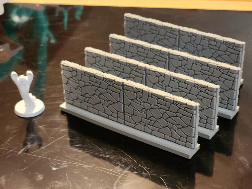 Mô hình tường đá 28mm không cần support cho game bàn cờ tabletop - Image 4