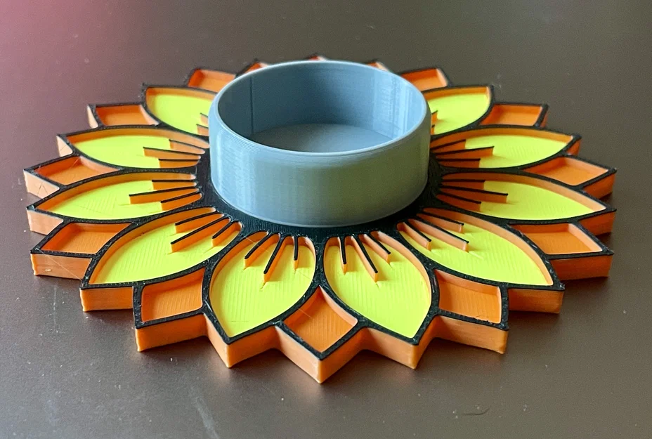 Đế nến hình hoa hướng dương 3D xinh xắn trang trí bàn - Image 1