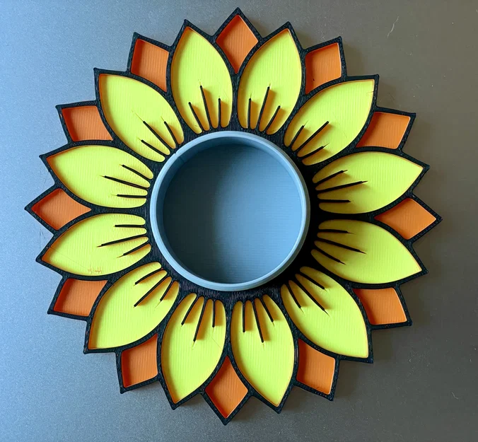 Đế nến hình hoa hướng dương 3D xinh xắn trang trí bàn - Image 2