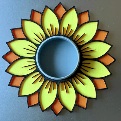 Đế nến hình hoa hướng dương 3D xinh xắn trang trí bàn