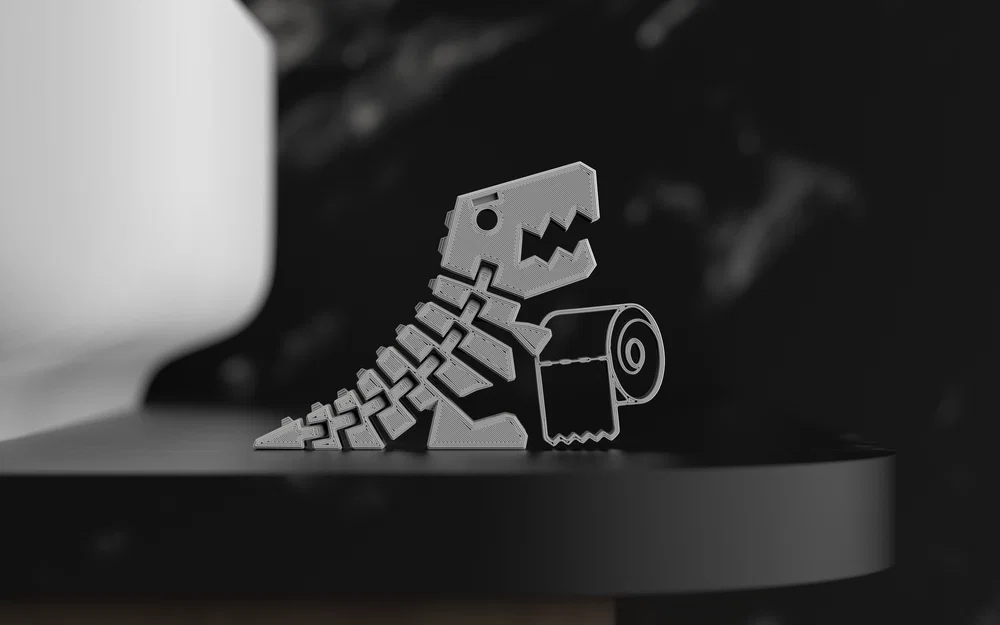 Mô hình khủng long Flexi Dino giữ giấy vệ sinh in 3D độc đáo - Image 1