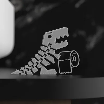 Mô hình khủng long Flexi Dino giữ giấy vệ sinh in 3D độc đáo