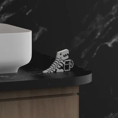 Mô hình khủng long Flexi Dino giữ giấy vệ sinh in 3D độc đáo