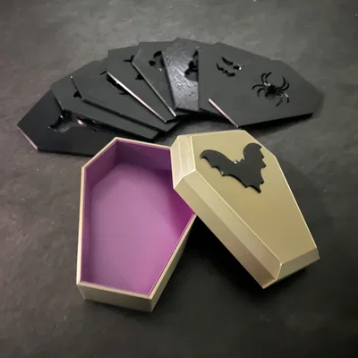 Bộ Lót Ly Quan Tài Halloween Rùng Rợn (Spooky Halloween Coffin Coasters)