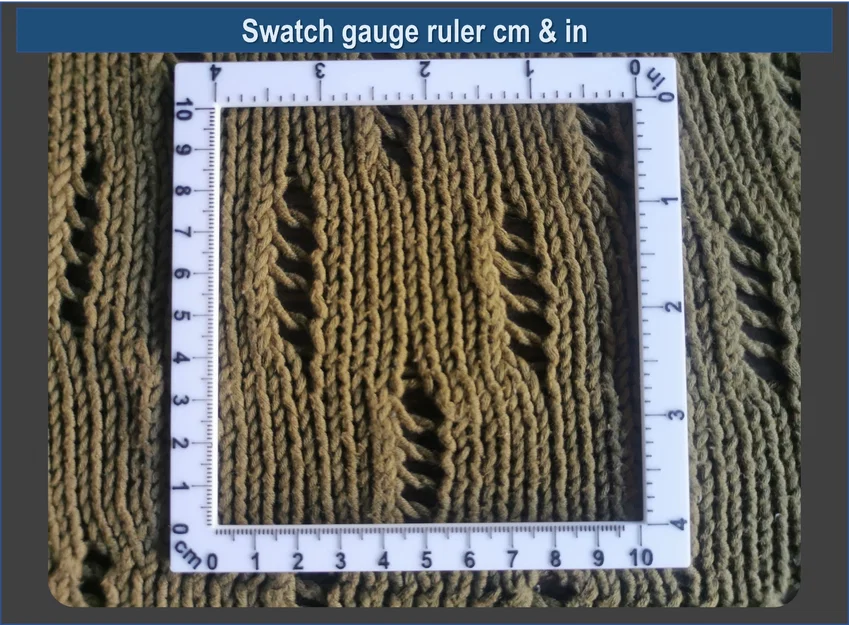 Thước đo Knitting Gauge Swatch 10cm & 4 inch (in 3D) - Image 1