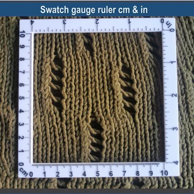 Thước đo Knitting Gauge Swatch 10cm & 4 inch (in 3D)