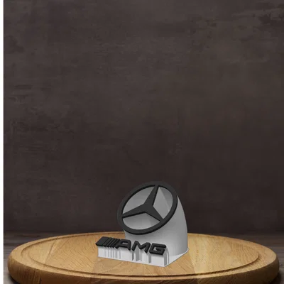 Mô hình logo 3D AMG và Mercedes-Benz trang trí bàn làm việc