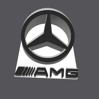 Mô hình logo 3D AMG và Mercedes-Benz trang trí bàn làm việc