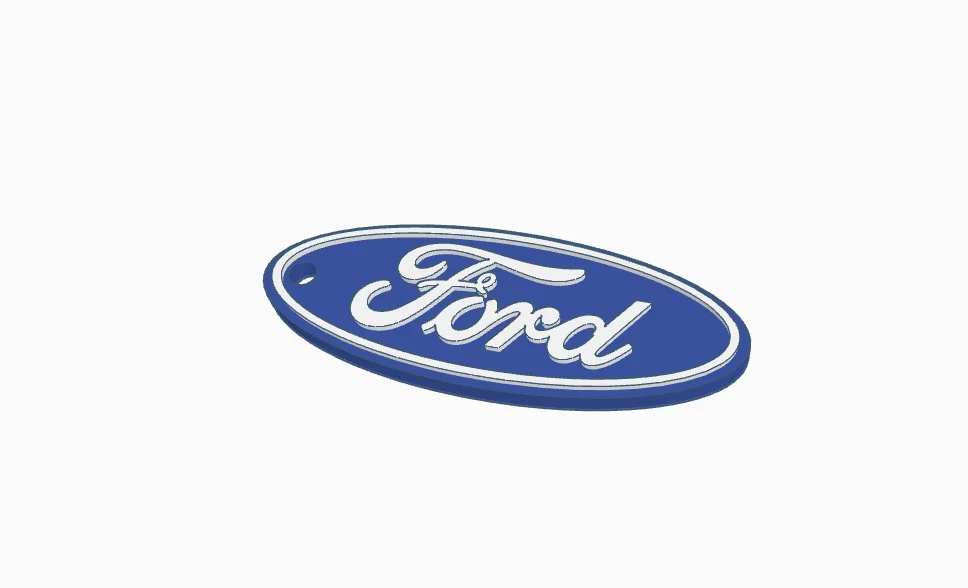 Móc khóa Ford 2 màu độc đáo - File in 3D miễn phí - Image 1