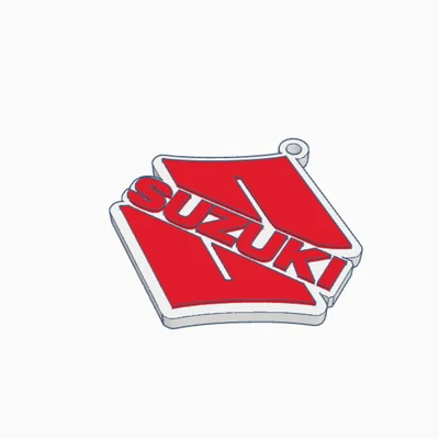 Móc khóa logo Suzuki (Llavero Suzuki) 2 màu in 3D ấn tượng