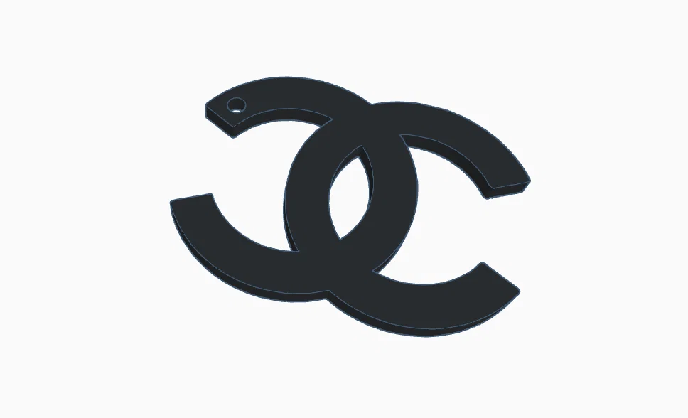 Móc khóa biểu tượng Chanel sang trọng in 3D - Phụ kiện thời trang - Image 1