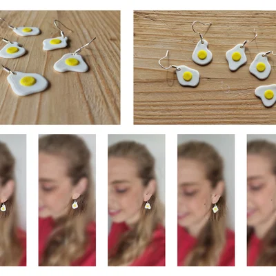 Bộ sưu tập bông tai trứng ốp la