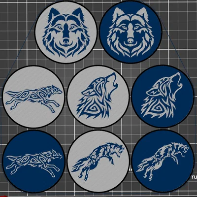 Bộ Lót Ly Sói (Wolf Coasters)