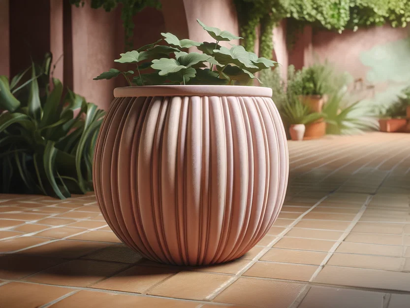 Ribbed Planter – Chậu Gân Hiện Đại - Image 1