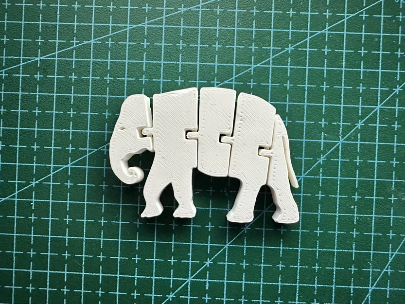 Flexi Elephant – Voi dẻo articulated print-in-place - Image 1