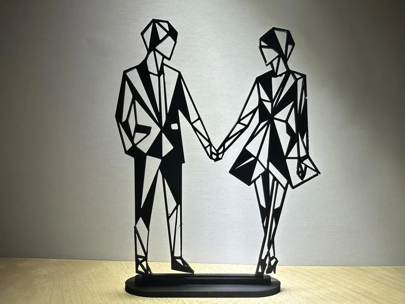 Cặp Đôi Valentine Hình Học (Geometric Valentines Couple) - Image 1