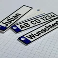 Móc khóa biển số xe châu Âu tùy chỉnh - Phụ kiện 3D độc đáo - Thumbnail 3