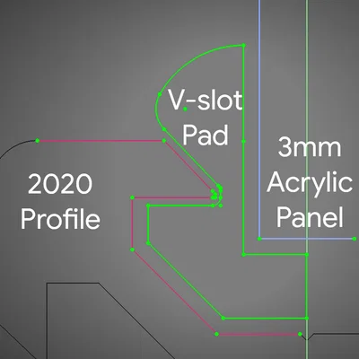 Miếng chèn rãnh V-slot 2020 cho tấm Acrylic 3mm