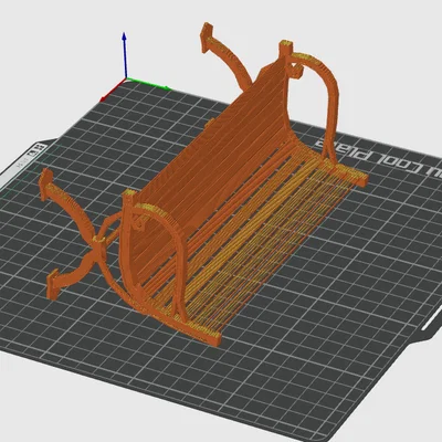 Mô hình ghế băng công viên trang trí (Bench) in 3D cực xinh