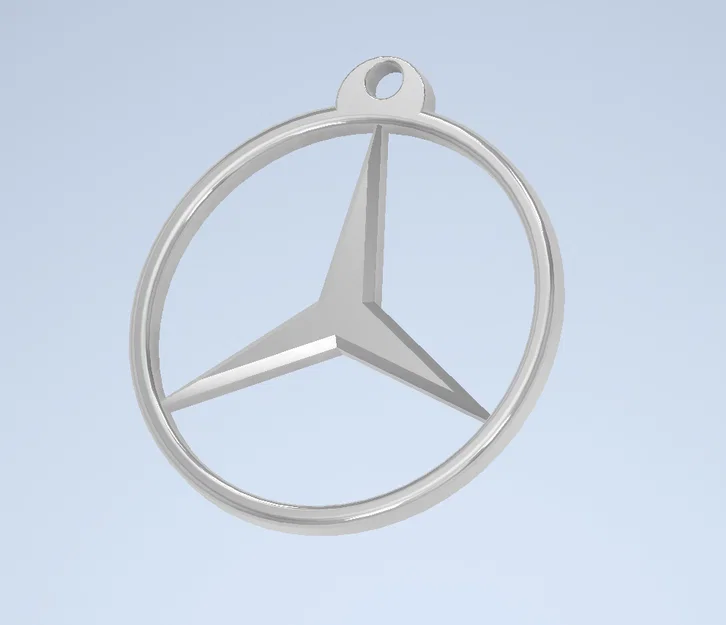 Móc khóa logo Mercedes - File in 3D miễn phí cho fan xe sang - Image 1