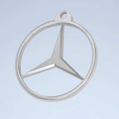 Móc khóa logo Mercedes - File in 3D miễn phí cho fan xe sang