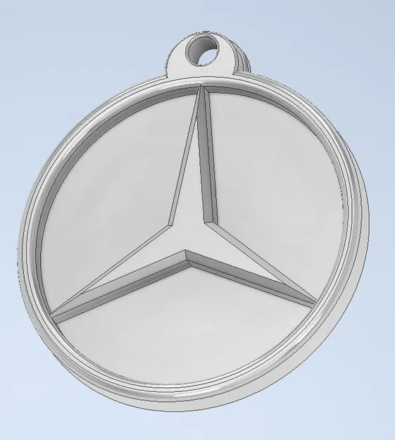 Móc khóa logo Mercedes - File in 3D miễn phí cho fan xe sang - Image 3