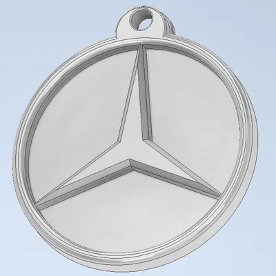 Móc khóa logo Mercedes - File in 3D miễn phí cho fan xe sang