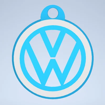 Móc khóa logo Volkswagen (Volkswagen keychain) thiết kế in 3D