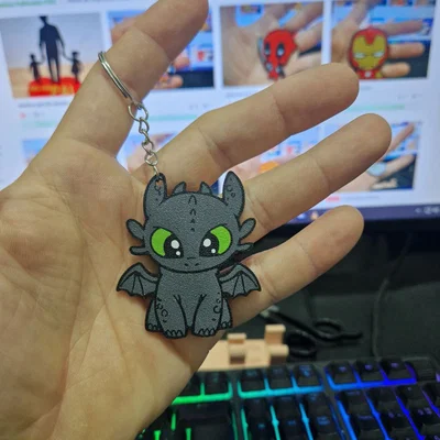 Móc khóa Night Fury (Toothless) 3D - Phụ kiện đáng yêu cho fan